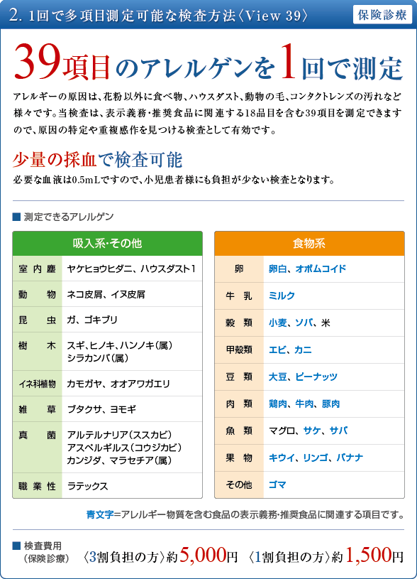 33項目のアレルゲンを1回で測定 MAST33
